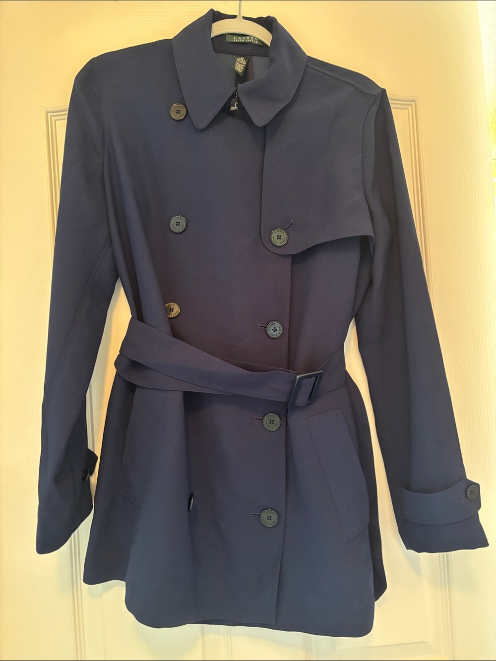 Ralph Lauren Classic Navy Double-Breasted Trench Coat with Belt 10